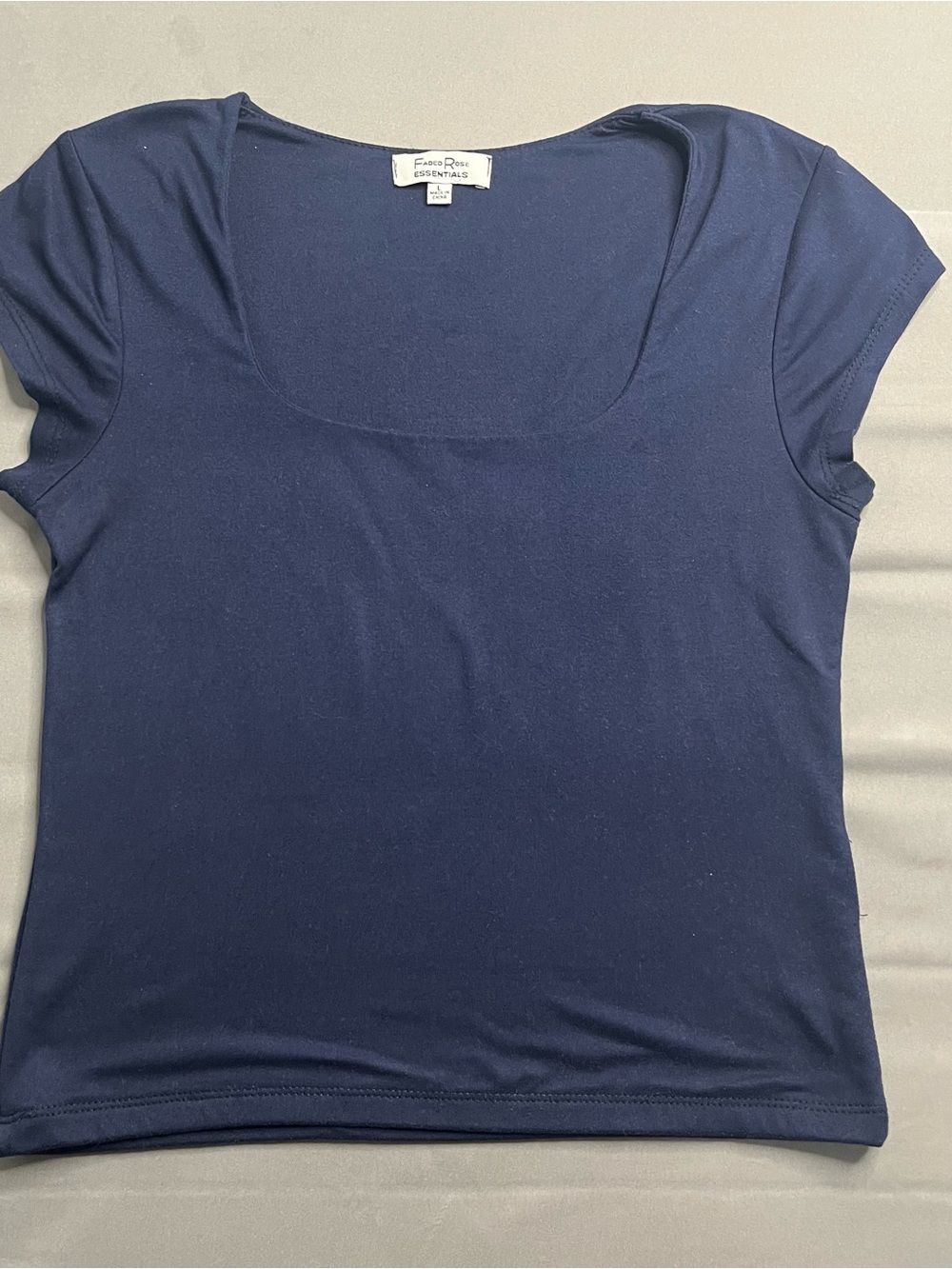Eddie Rose Essentials Navy Scoop Crop Top
